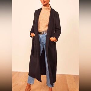 Reformation Greenwich Coat in Black